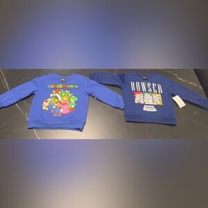 Kids Super Mario & Bowser Crewneck Sweatshirts- size 3T